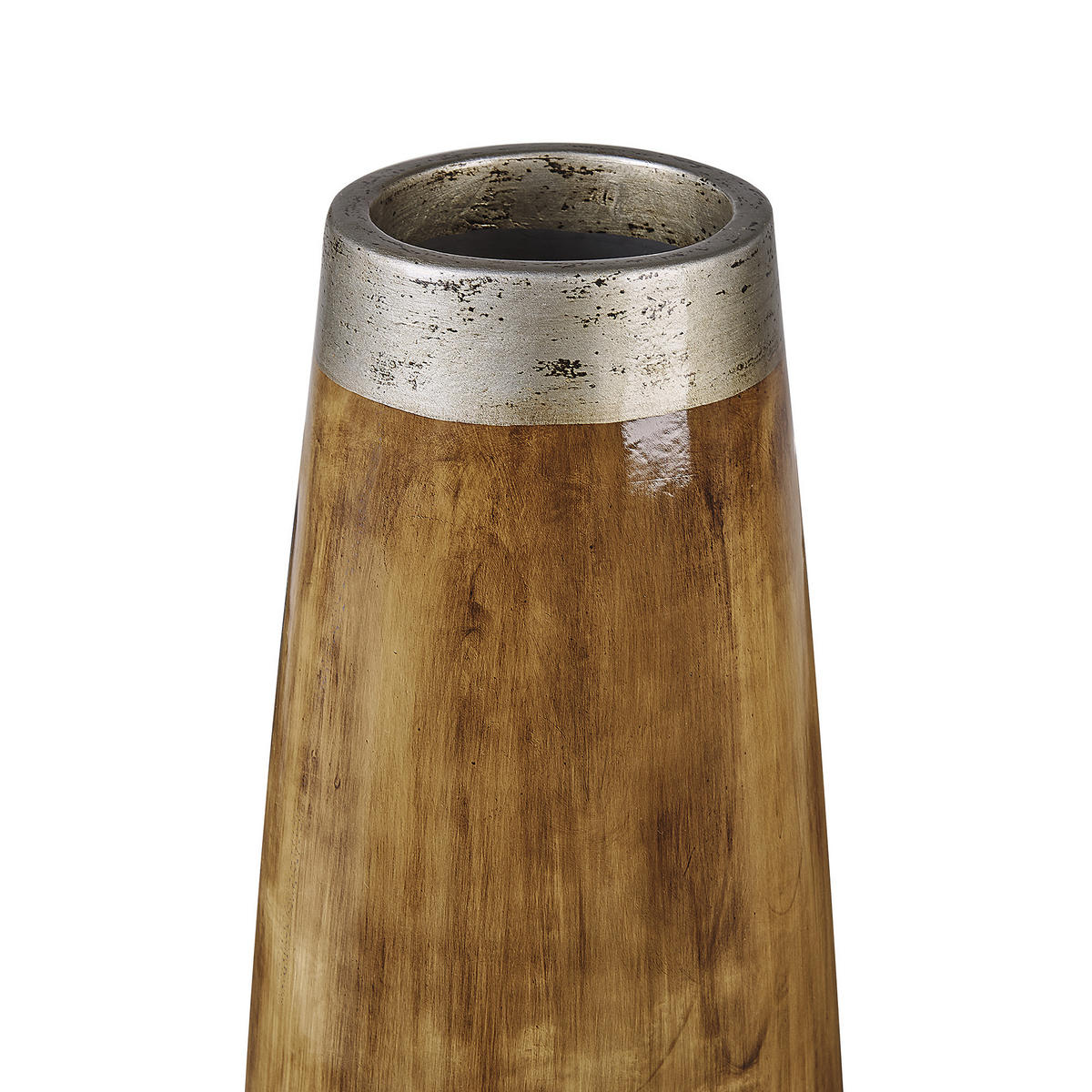 DEKOVASE Terrakotta dunkler holzfarbton Cyrene - Dunkelbraun, Stein (50cm) - Beliani