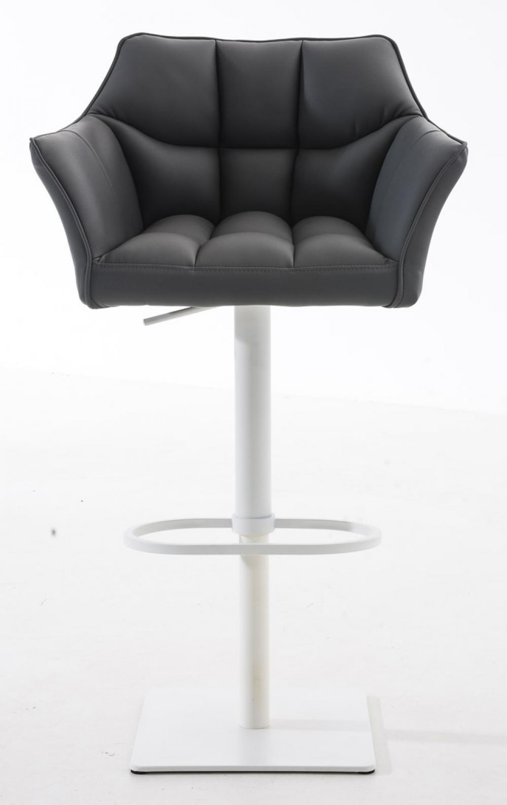 BARHOCKER 2er Set Lederlook Grau - Weiß/Grau, Textil/Metall (64/88/45cm) - CLP