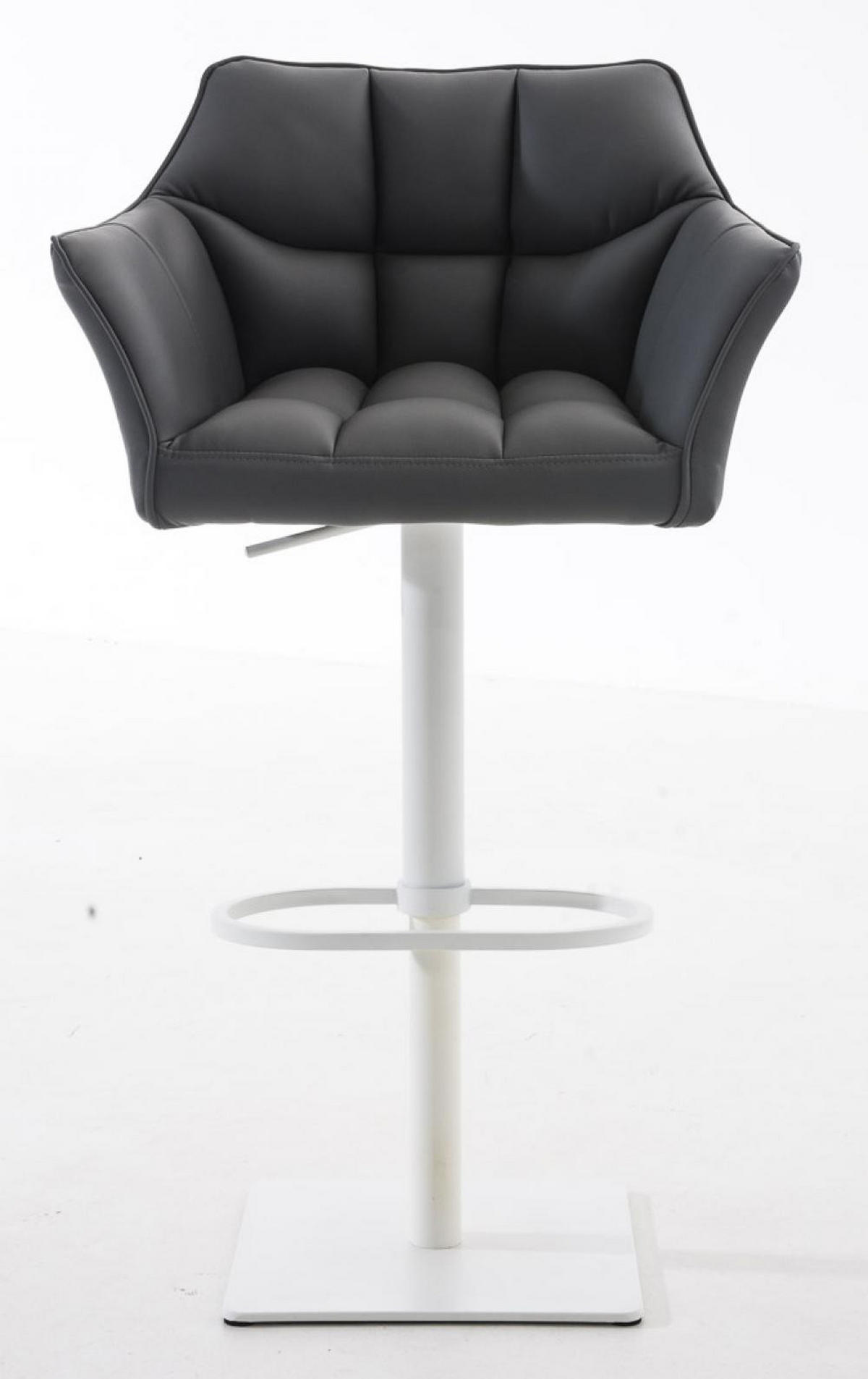 BARHOCKER 2er Set Lederlook Grau - Weiß/Grau, Textil/Metall (64/88/45cm) - CLP