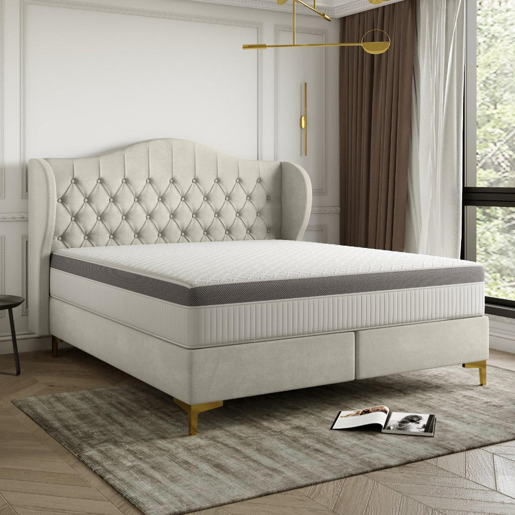 Thumbnail - Kaiser Möbel Bett, Creme, Textil, H3, 7-Zonen, Höhe ca. 26 cm, 180x200 cm, Schlafzimmer, Betten