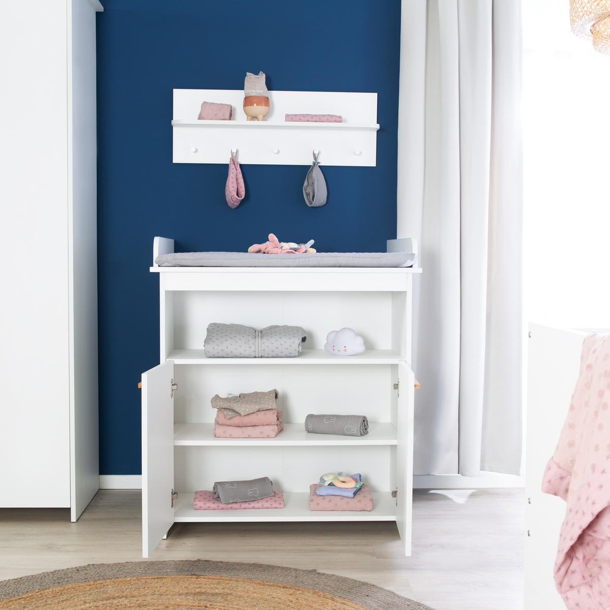BABYZIMMER-SET Anton, 3-teilig - Weiß, Holzwerkstoff (78.5/80/142cm) - Roba