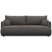 3-SITZER SOFA Ovo Mini Dunkelgrau Velours Easy-Clean - Dunkelgrau/Schwarz, Kunststoff/Textil (226/90/97cm) - Selsey