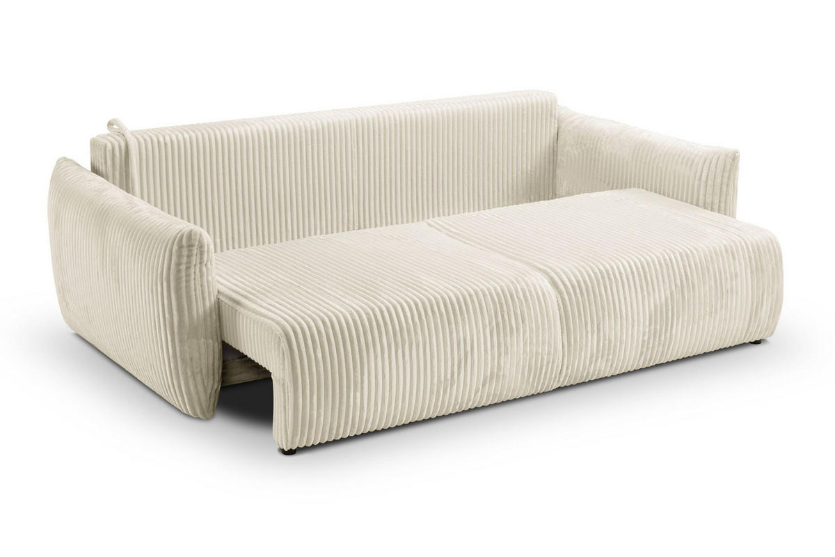 SOFA Hallora - Ecru (Tilia 03) - Ecru, Holzwerkstoff (240/88/108cm) - Möblo
