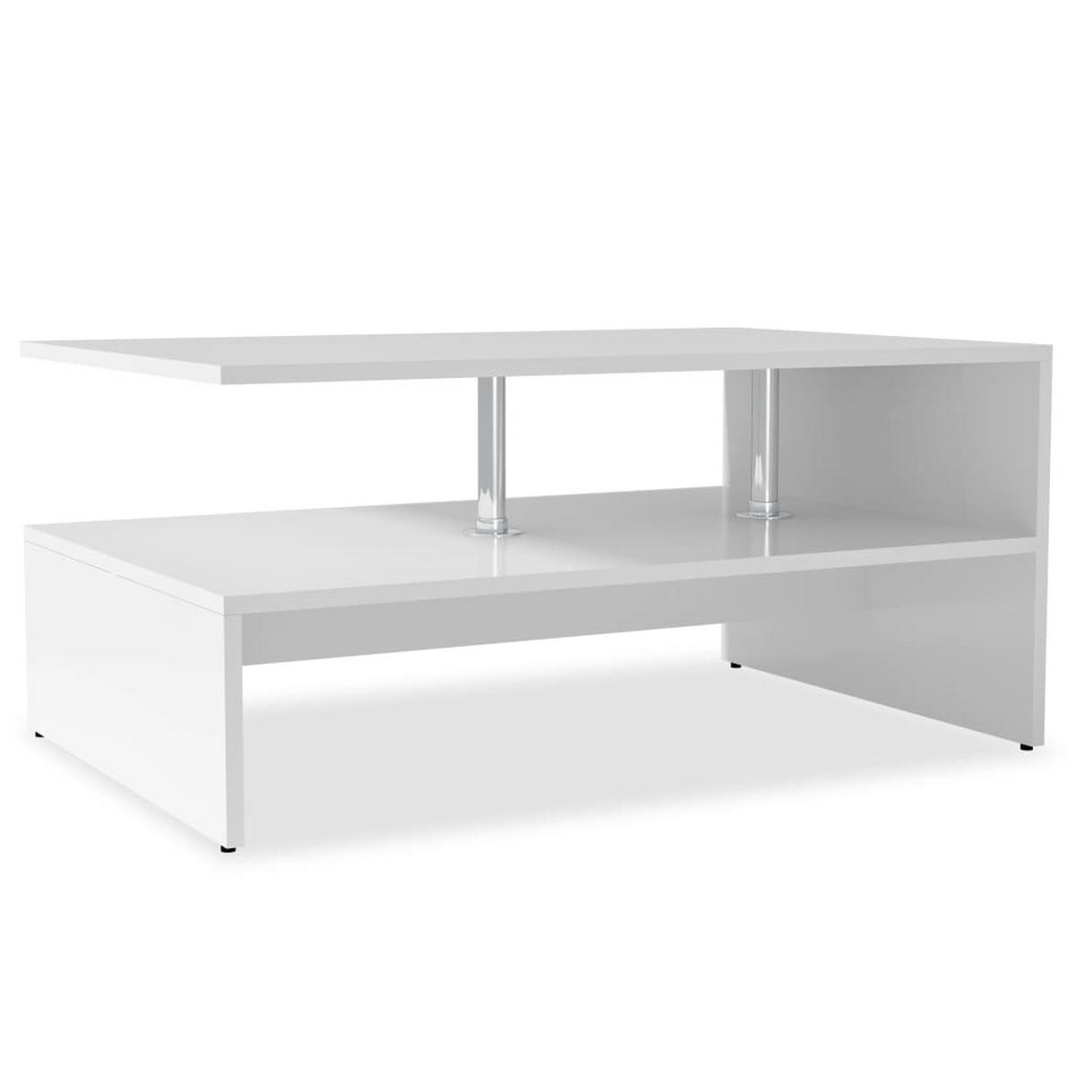 COUCHTISCH Moderner 90/59/42 cm aus Holzwerkstoff Weiss mit Einzigartiges Design - Weiß, Holz (59/90/42cm) - vidaXL