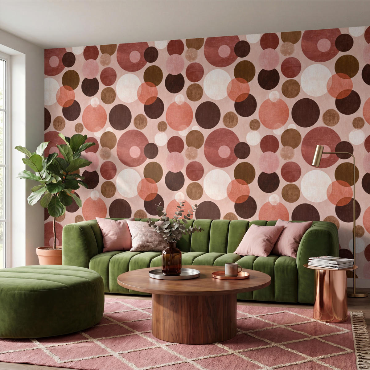 TAPETE - Kreise - Modern - Farbenfroh - 450x300 cm - Multicolor, Papier (450/300cm) - OnlyWow