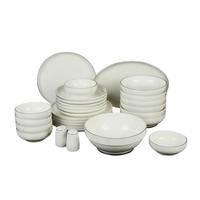GESCHIRRSET Milano 28-tlg. Platin - Weiß, Keramik (41/38/38cm) - Mulex