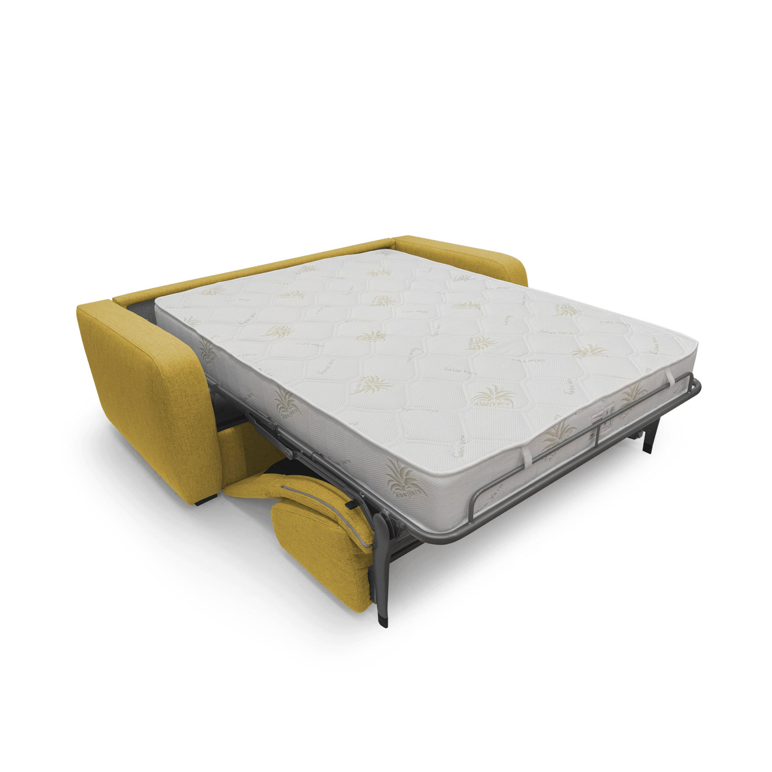 SCHLAFSOFA Duna - Gelb, Textil (215/93/100cm) - Divani.store