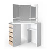 ECKSCHMINKTISCH Arielle Weiß/Sonoma 110 cm - Weiß/Sonoma Eiche, Holzwerkstoff (110/141.5/54cm) - Vicco
