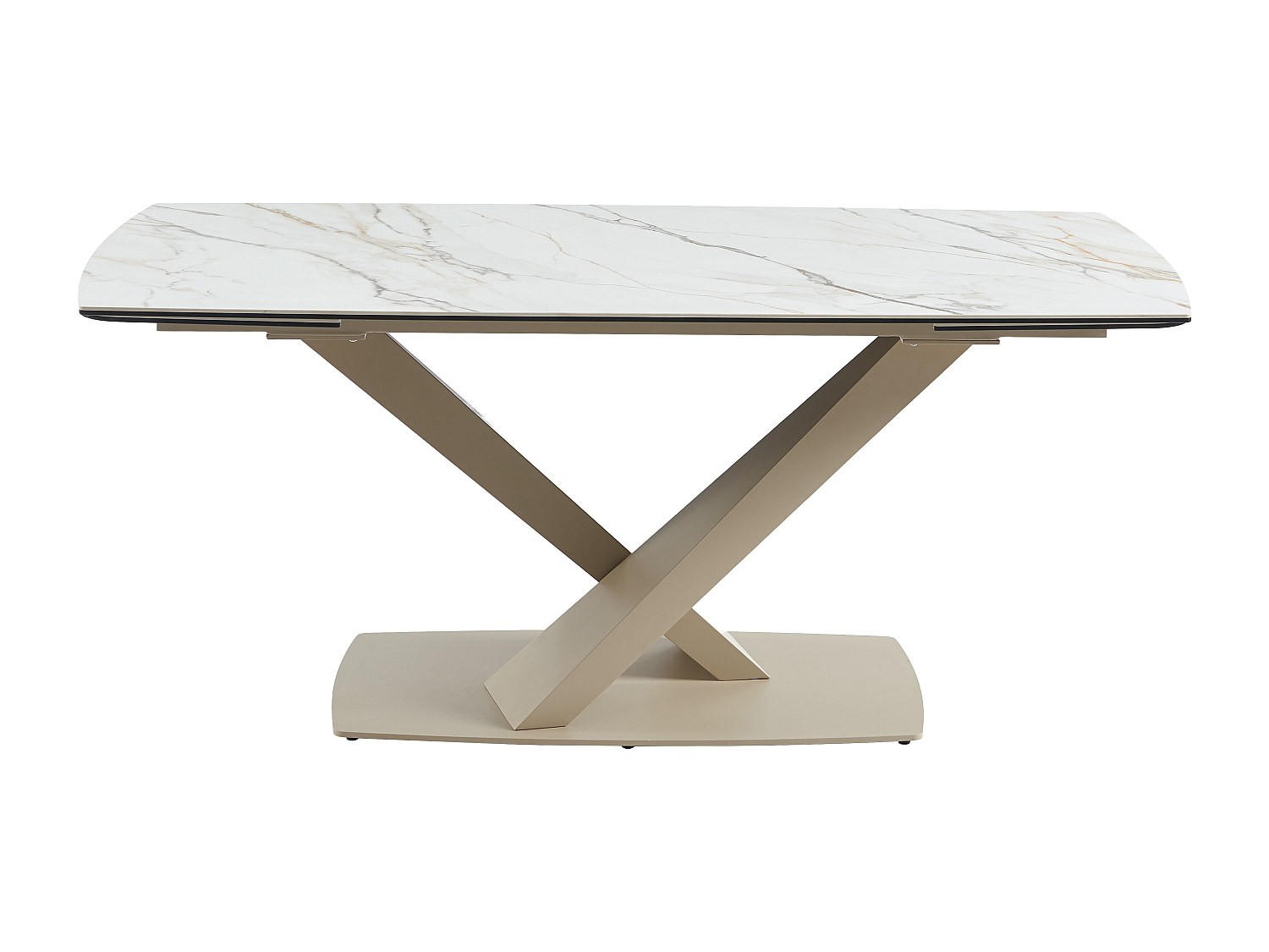 ESSTISCH - 6 Personen, 8 Personen, 10 Personen - Keramik, Glas - Beige, Weiß - MALATA - Beige/Weiß, Glas/Keramik (90/220/76cm) - Vente-Unique
