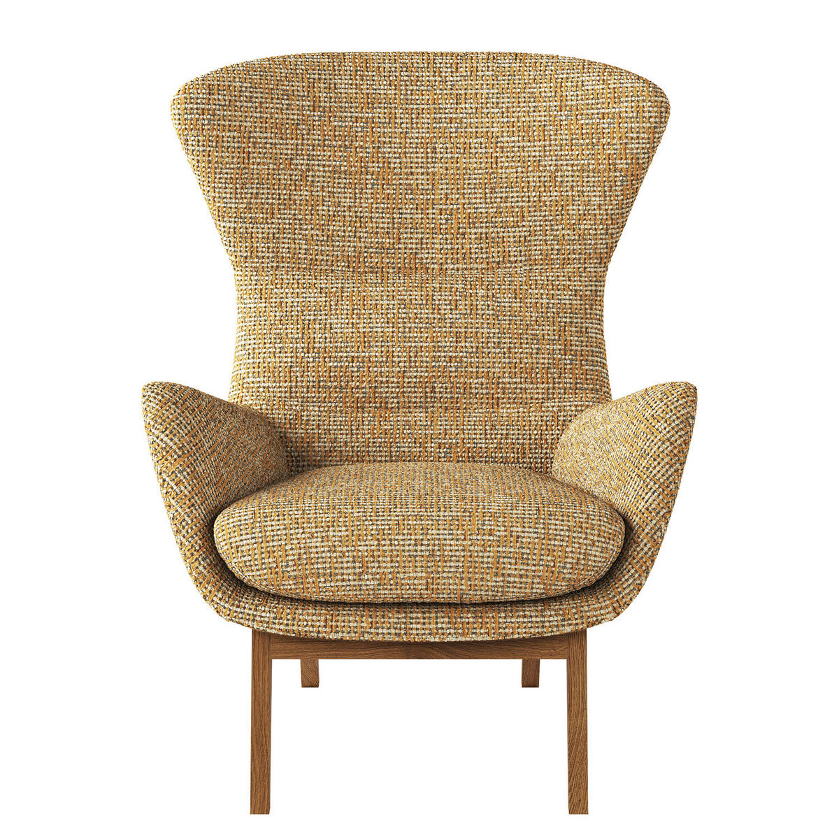 SESSEL mit Holzfüßen - Eichefarben/Honig, Eichenholz/Holz (84/99/96cm) - home24