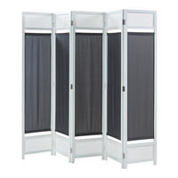 PARAVENT Dorotea - Dunkelgrau/Weiß, Holz/Kunststoff (200/170/1.7cm) - [en.casa]