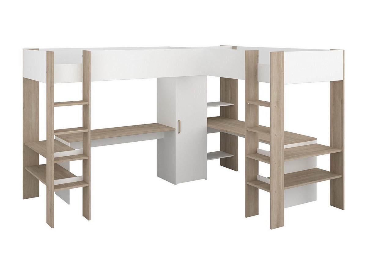 HOCHBETT - 2 -Sitzer - Holzspan - naturfarben hell, weiß - LASCANO - Naturfarben, Holz (232.2/295.7cm) - Vente-Unique