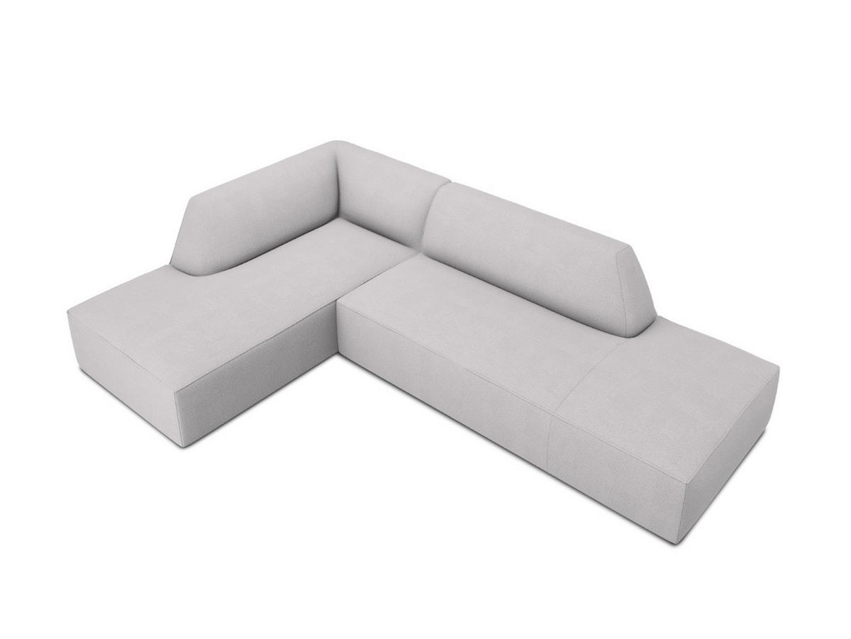 ECKSOFA links Ruby aus strukturiertem Stoff hellgrau 4 Sitzplätze - Hellgrau, Textil (180/273cm) - Micadoni