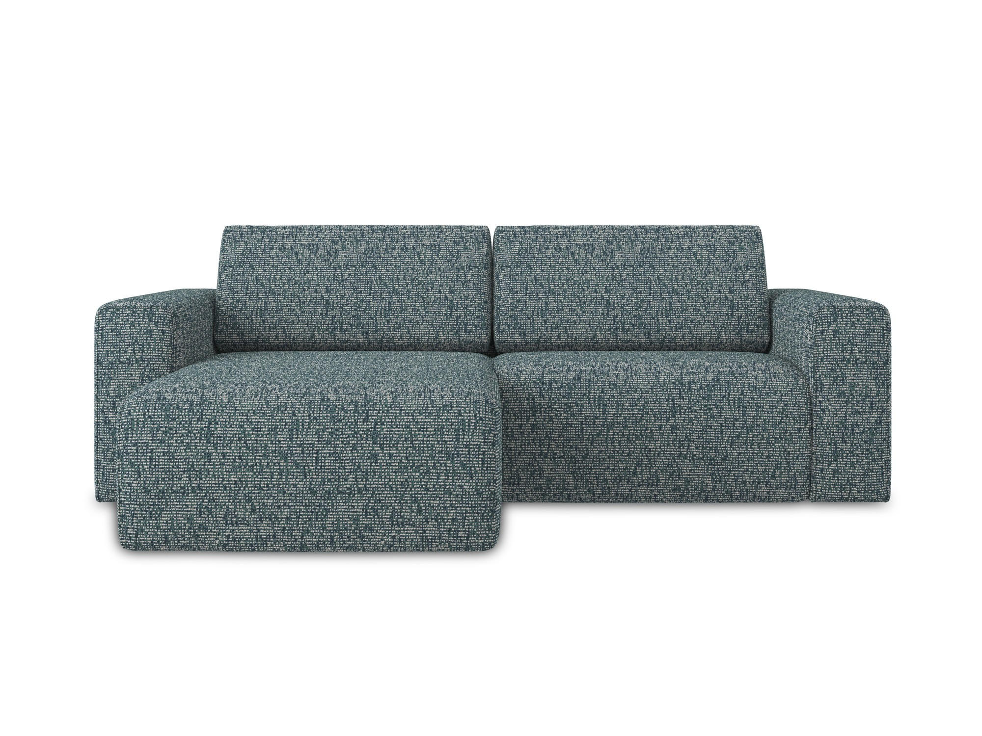 ECKSOFA Links Strukturstoff Stoff Blau - Blau/Blaugrau, Kunststoff/Textil (167/224cm) - Makamii