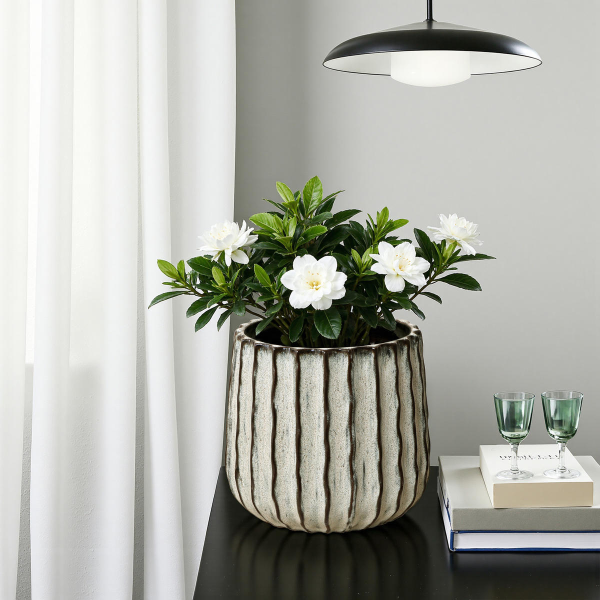 KERAMIK-BLUMENTOPF salbeigrün, Ø 23 × H 21 cm - Salbeigrün, Keramik (22cm)