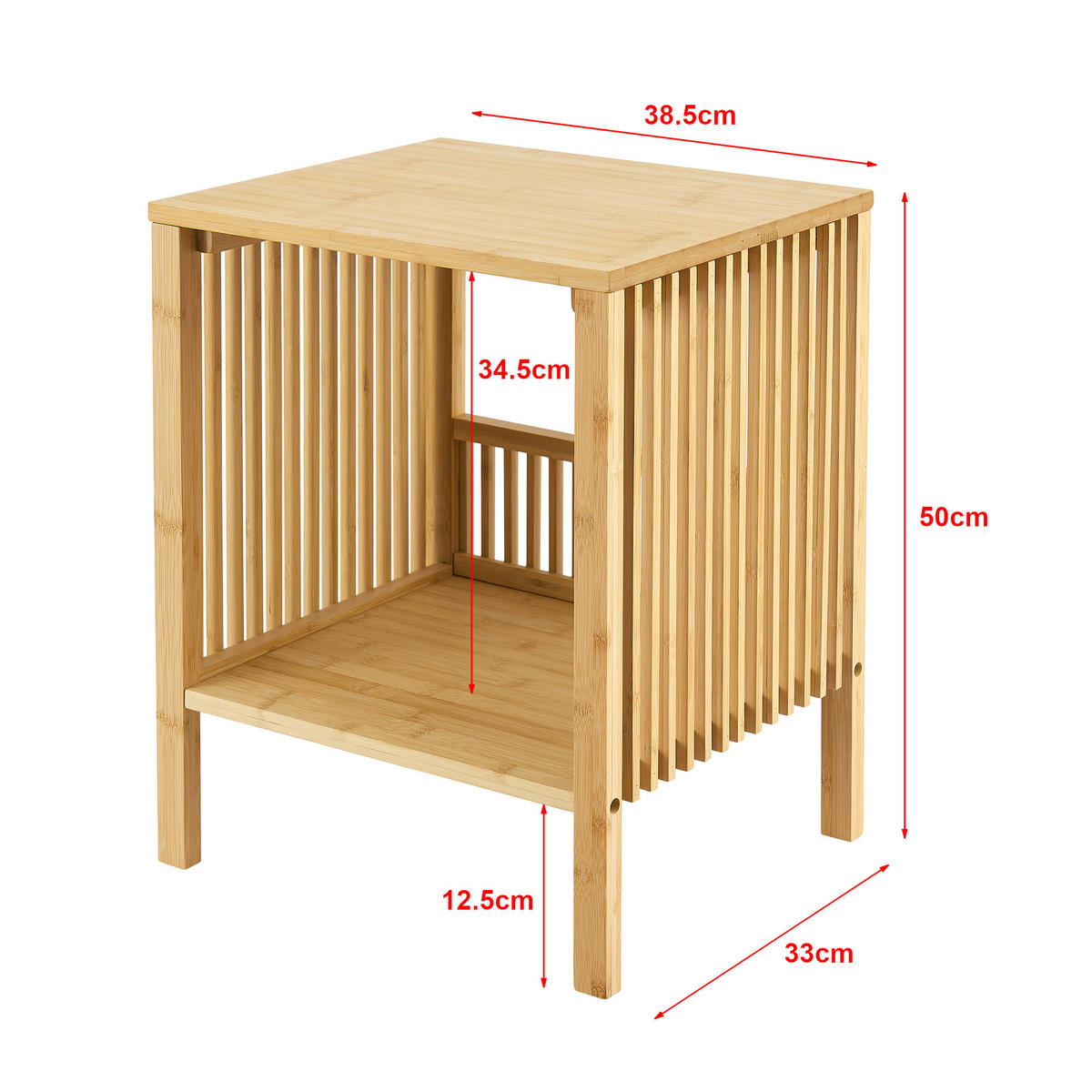 BEISTELLTISCH Varde - Naturfarben, Holz (33/38.5/50cm) - [en.casa]