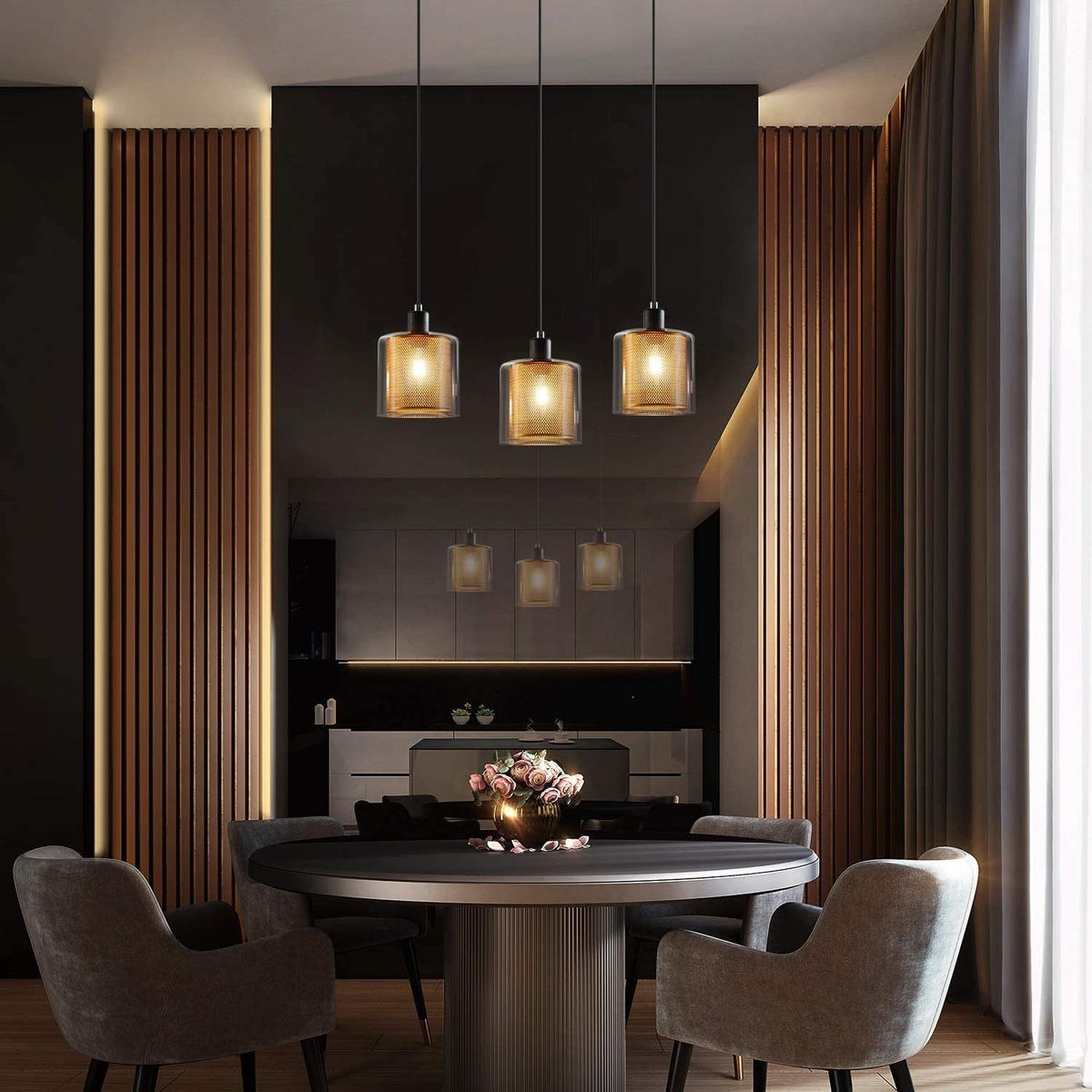 PENDELLEUCHTE Marisol 171.5/13/17.5 cm - Goldfarben, Metall (171.5/13/17.5cm) - ZMH