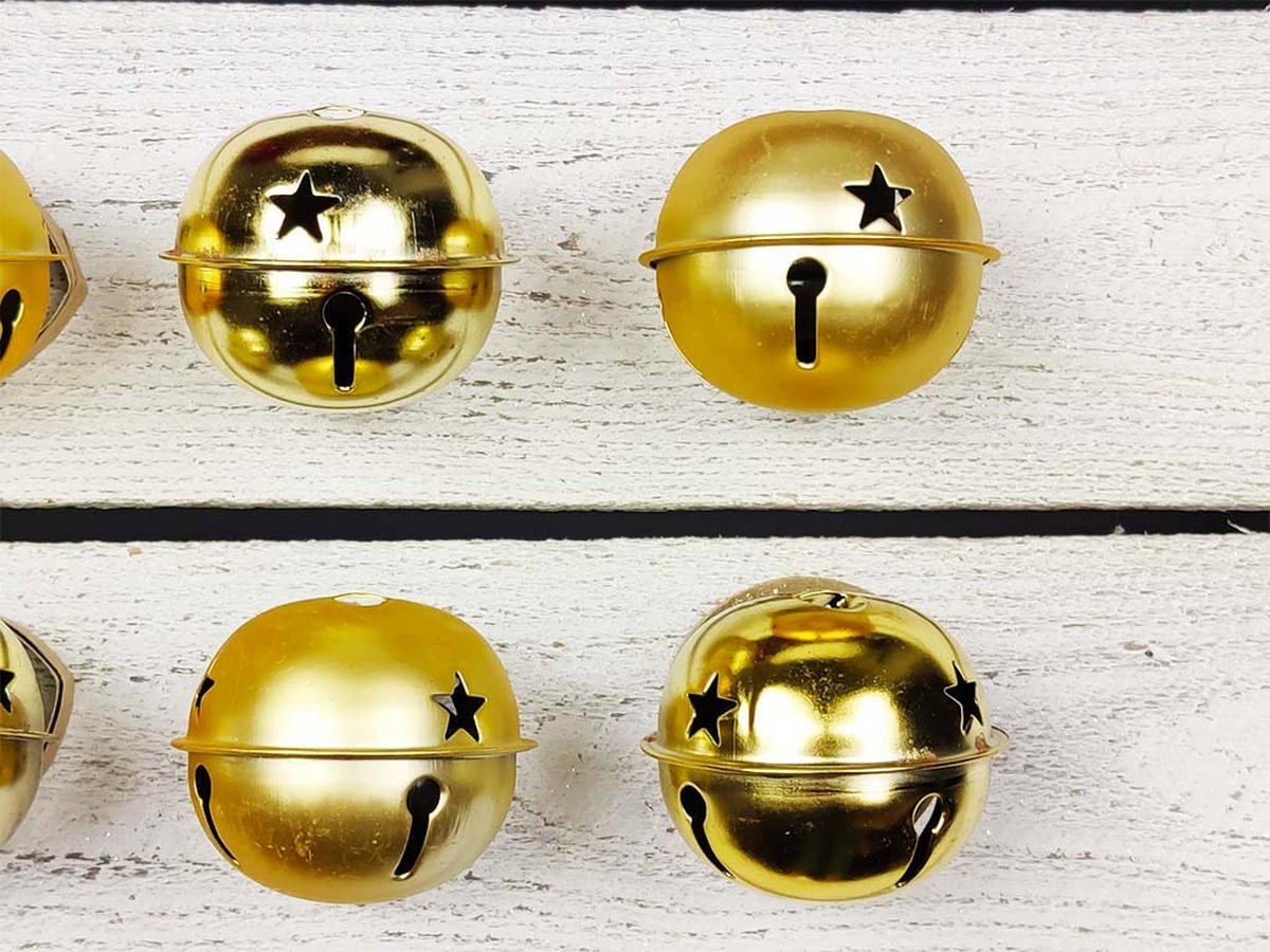 WEIHNACHTSORNAMENTE 6er-Set Ornamente Glöckchen gold 6 cm - Goldfarben, Metall (6/6/6cm) - LAALU