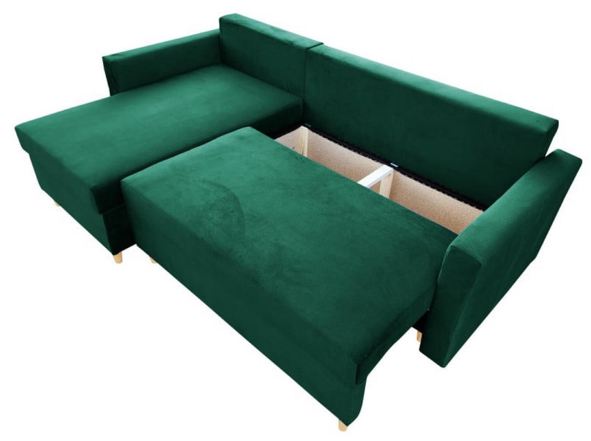ECKSOFA Flaschengrün MON Mit Schlaffunktion - Grün, Textil (222/142cm) - Sepro Meble