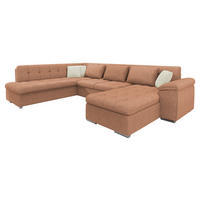 WOHNLANDSCHAFT Niko Bis Premium, Seite: Rechts - Messingfarben, Holz/Textil (348/76/205cm) - MIRJAN24