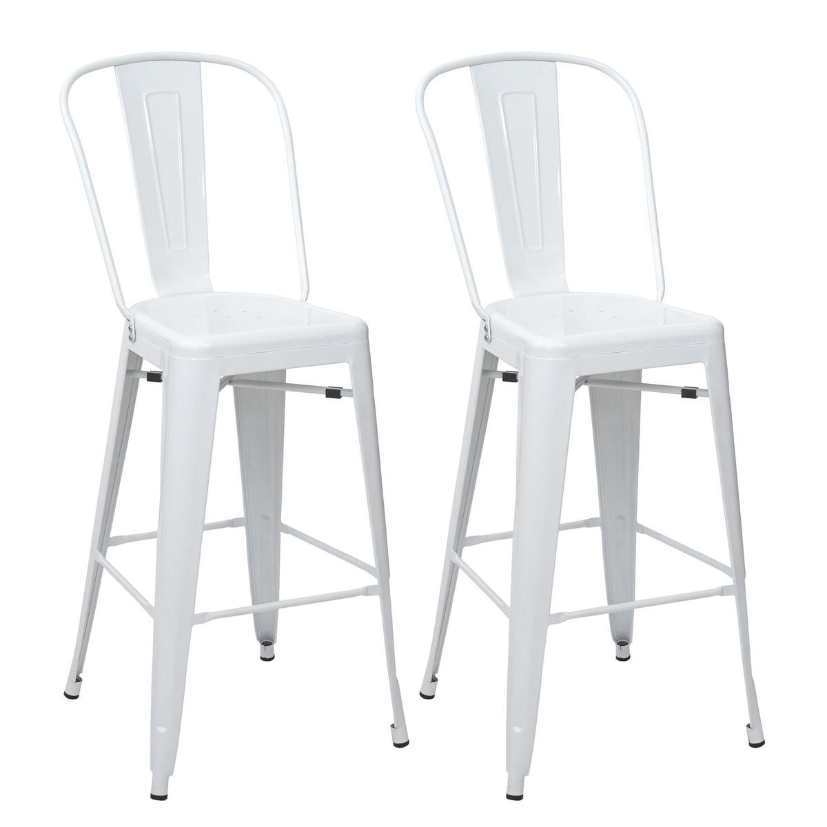 BARHOCKER METALL Weiß 2er-Set - Weiß, Metall (50/117/45cm) - MCW