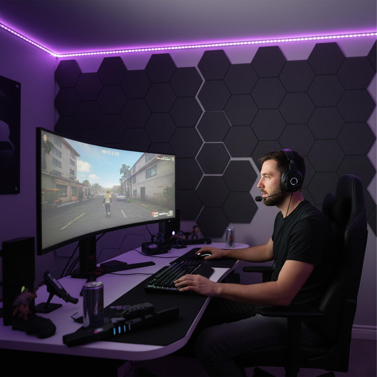 AKUSTICKÉ dosky - čierna, textil (30/0.9/26cm) - Relaxdays