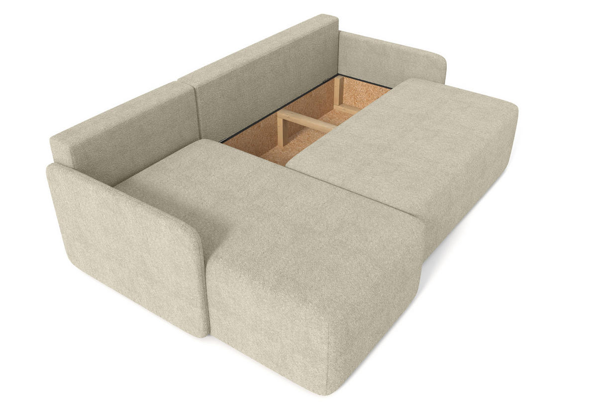 ECKSOFA MONDI Beige - Beige/Schwarz, Kunststoff/Textil (212/142cm) - Luxkor24