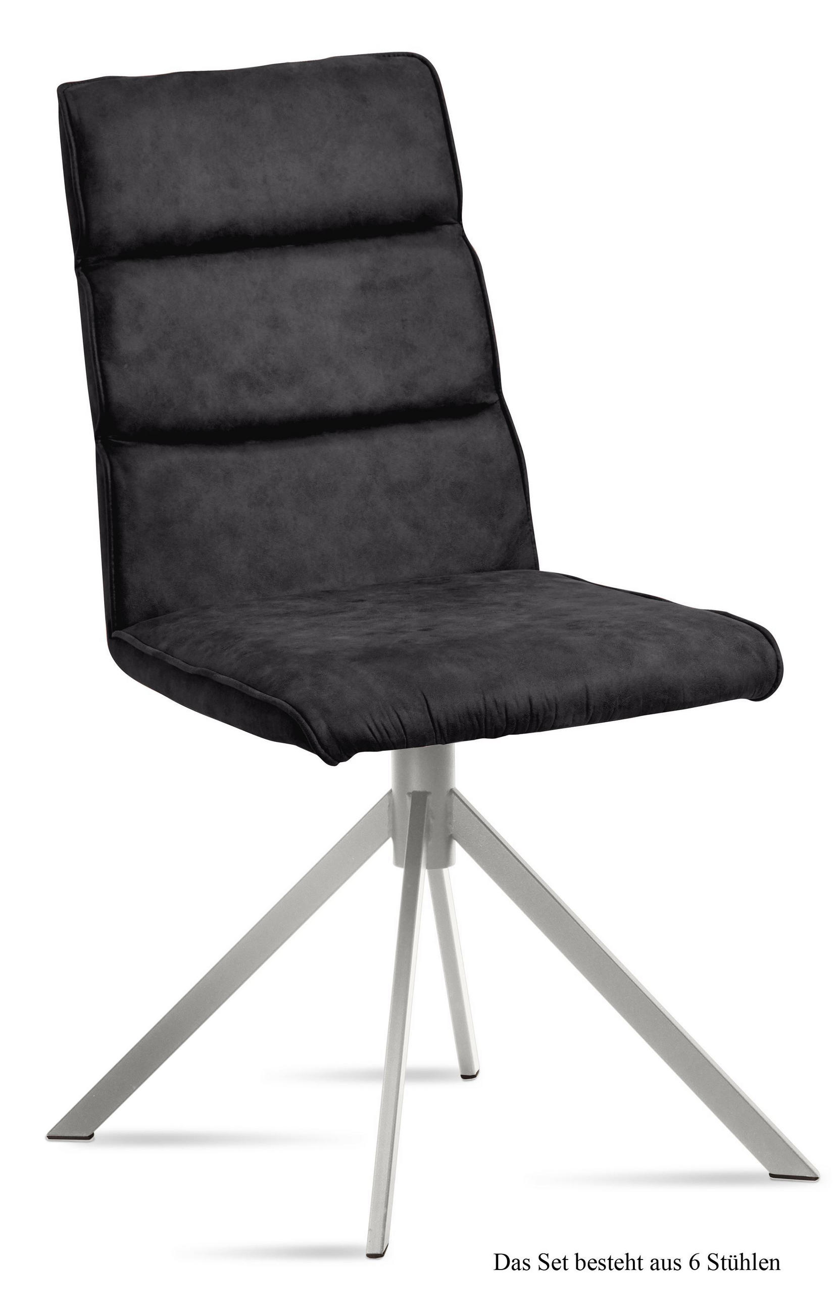 ESSZIMMERSTUHL (6er-Set) Dorkas 47x92x60 Edelstahl/Anthrazit - Edelstahlfarben/Anthrazit, Kunststoff (60/92/47cm) - 58aufmkessel