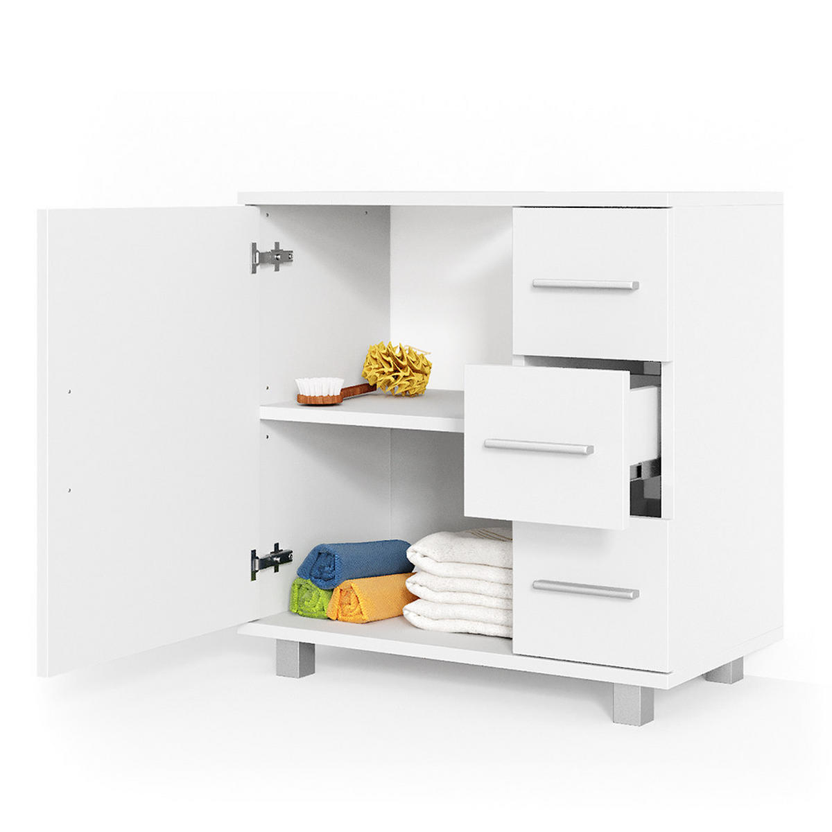 WASCHBECKENUNTERSCHRANK Ilias Weiß 60 x 60 cm - Weiß, Holzwerkstoff (60/60.8/33cm) - Vicco
