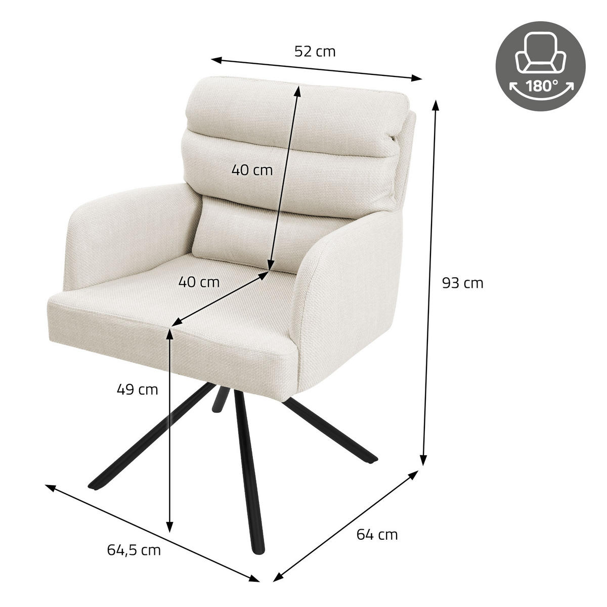 ESSZIMMERSTUHL 4er Set Beige - Beige, Metall (64/93/64.5cm) - ML-DESIGN