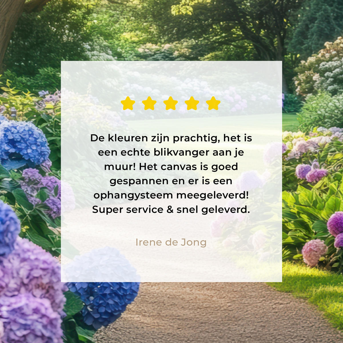 LEINWANDBILD Aussicht - Garten - Fenster - Hortensie - Blumen Wohnzimmer Groß 120x80 cm - Pastellblau, Textil (120/80cm) - MuchoWow