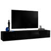 TV-HÄNGEBOARD LORETO, Schwarz, Schwarz Hochglanz - Schwarz, Holzwerkstoff (200/30/41.5cm) - Komodee