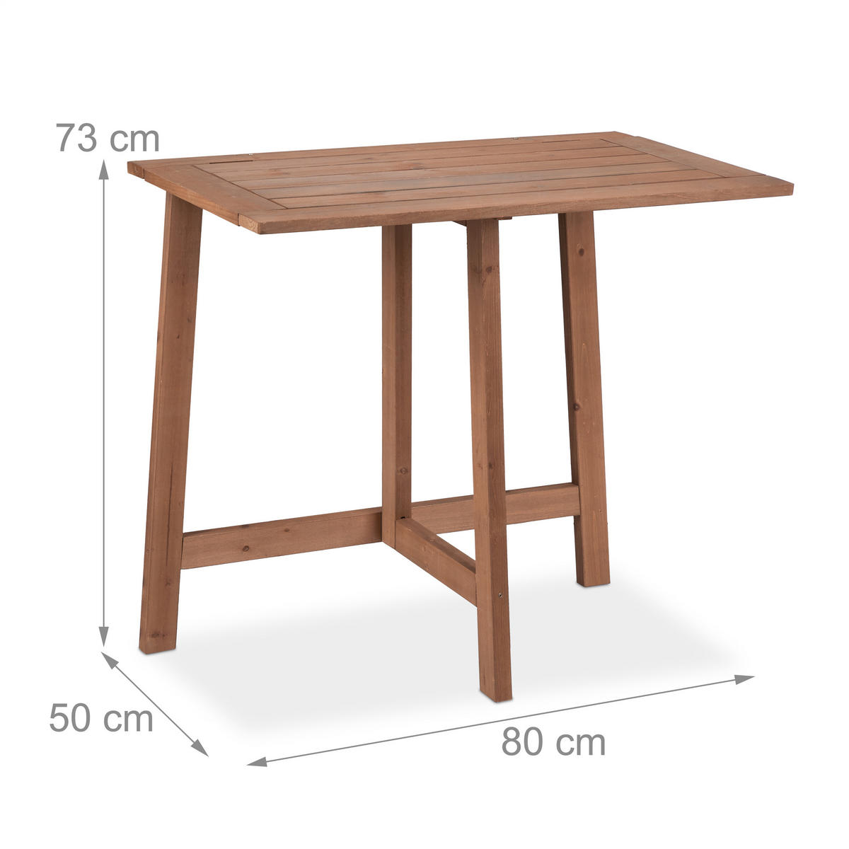 KLAPPTISCH - Dunkelbraun, Holz (50/80/73cm) - Relaxdays