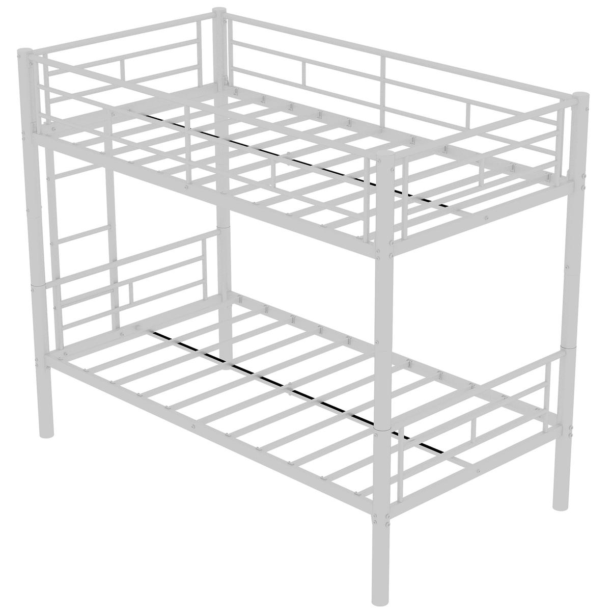 ETAGENBETT 196,6/97,8/156,5 cm aus Eisen mit trennbarer Konstruktion Weiß - Weiß, Metall (90/190cm) - Modenvie