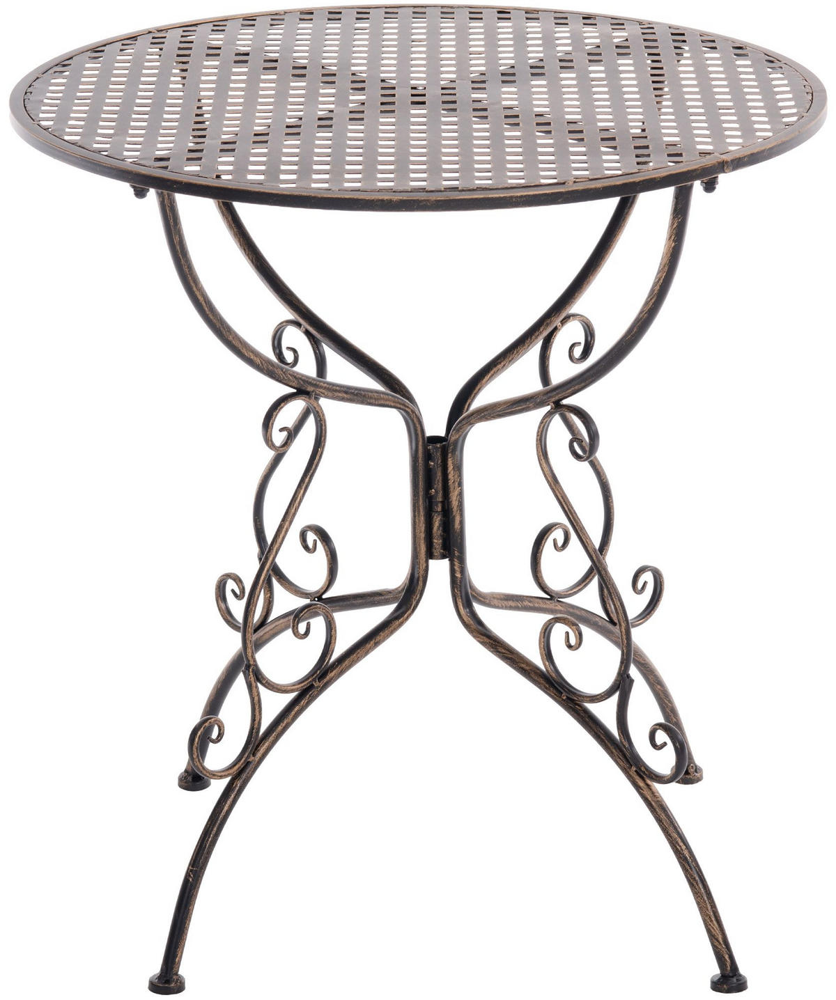 GARTENBEISTELLTISCH rund Ø70 cm Metall bronze - Bronzefarben, Metall (70/70/74cm) - CLP