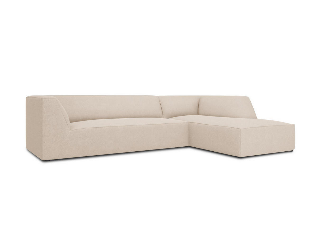 ECKSOFA rechts Ruby aus strukturiertem Stoff beige 4 Sitzplätze - Beige/Creme, Textil (180/273cm) - Micadoni