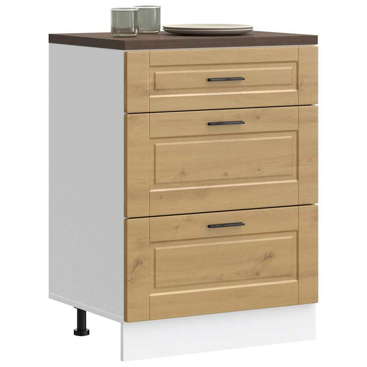 KÜCHENUNTERSCHRANK Porto Artisan-Eiche Holzwerkstoff - Braun, Holzwerkstoff (46/81.5/60cm) - vidaXL