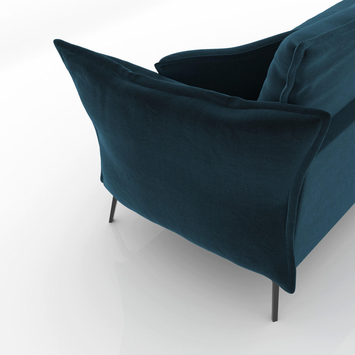 SCHLAFSOFA GERADE Samt Pfauenblau 180cm - Hellblau, Textil (180/90/105cm) - Sia Home