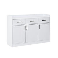 SIDEBOARD DE-37844 mit 3 Schubladen und 3 Türen Weiß - Weiß, Holzwerkstoff (120/80/35cm) - ComfortXL