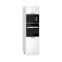 MIKROWELLENUMBAUSCHRANK D60PK MVP/L - Dnoria - Stilvolles Küchenelement - Weiß, Holz/Metall (60/213.3/56cm) - ROYAL24_MARKT