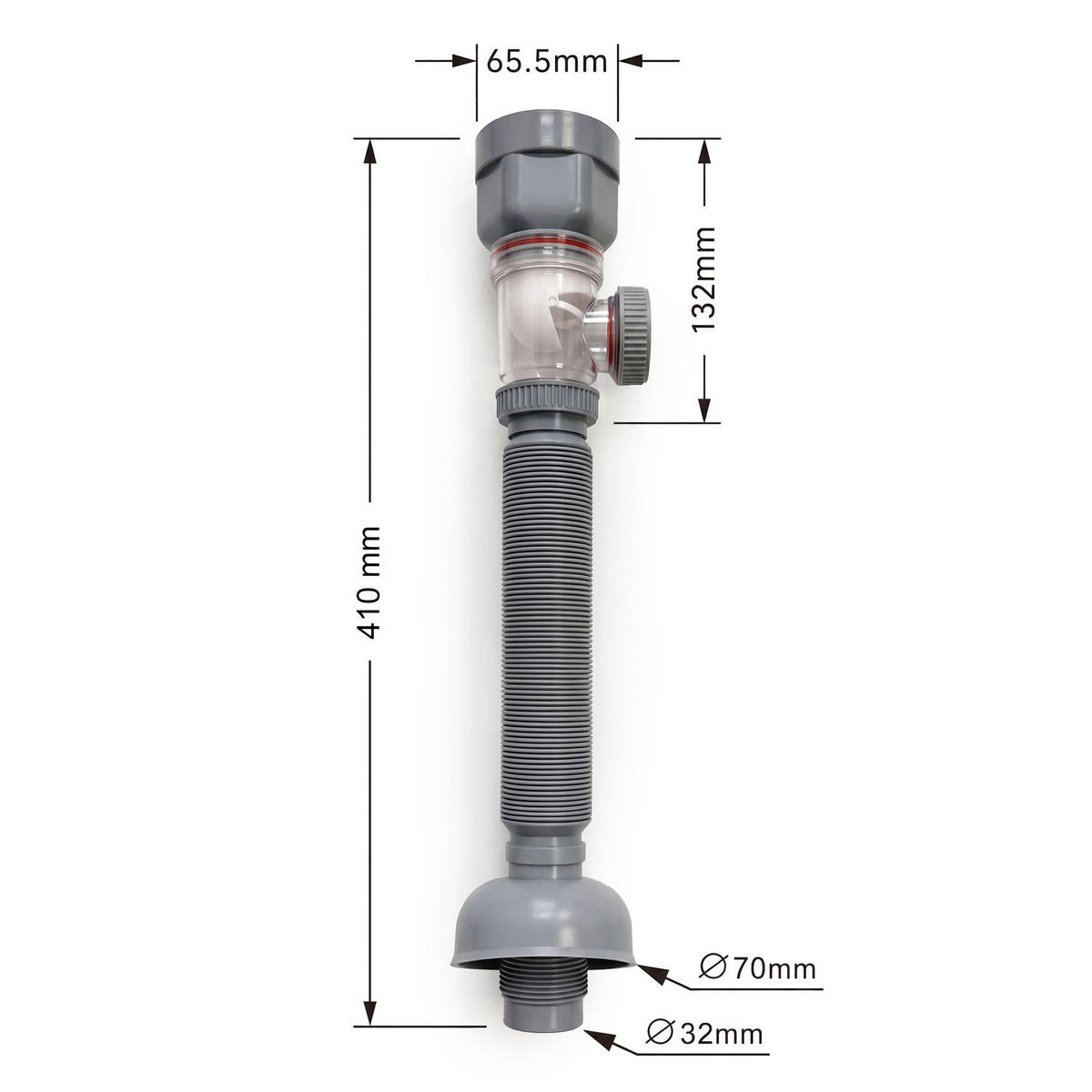 WASCHBECKEN-SIPHON Grau - Grau, Kunststoff (6.5/10/10cm) - Akord
