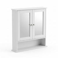 BADEZIMMERSCHRANK Luma Spiegel 56/13/58 cm - Weiß, Holzwerkstoff (56/58/13cm) - EDAXO