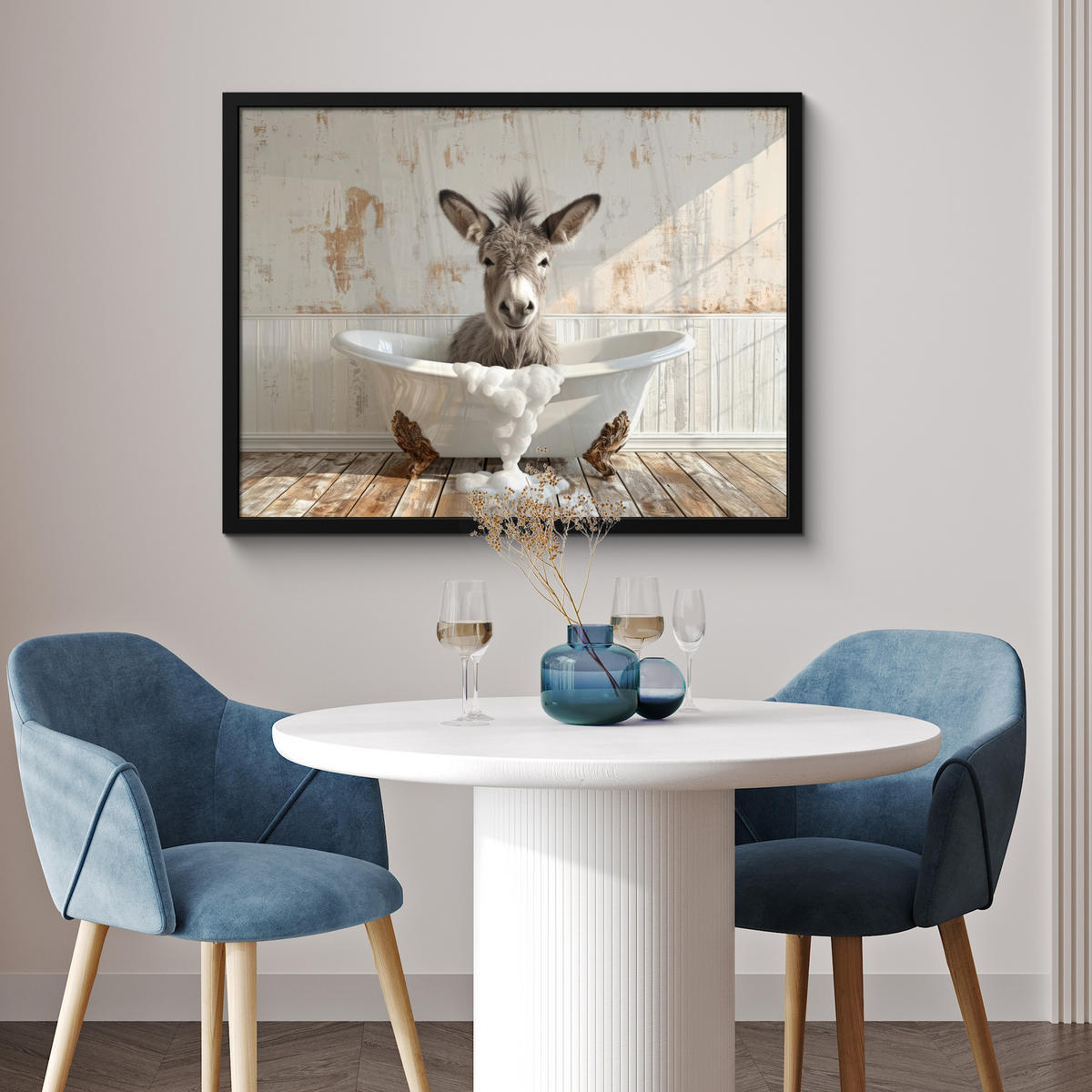 ZARÁMOVANÝ PLAGÁT Osol - Zvieratá - Vaňa - Pena 80x60 cm - biela, papier (80/60cm) - MuchoWow
