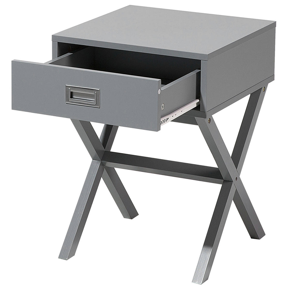 BEISTELLTISCH grau quadratisch 40/40 cm Schublade Monroe - Grau, Holzwerkstoff (40/40/55cm) - Beliani