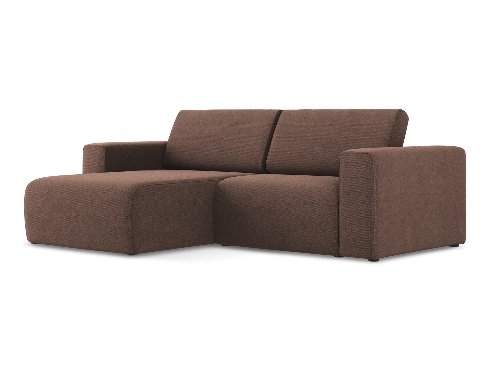 ECKSOFA Links Strukturstoff Stoff Pink - Pink/Hellrosa, Kunststoff/Textil (167/224cm) - Makamii