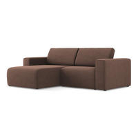 ECKSOFA Links Strukturstoff Stoff Pink - Pink/Hellrosa, Kunststoff/Textil (167/224cm) - Makamii