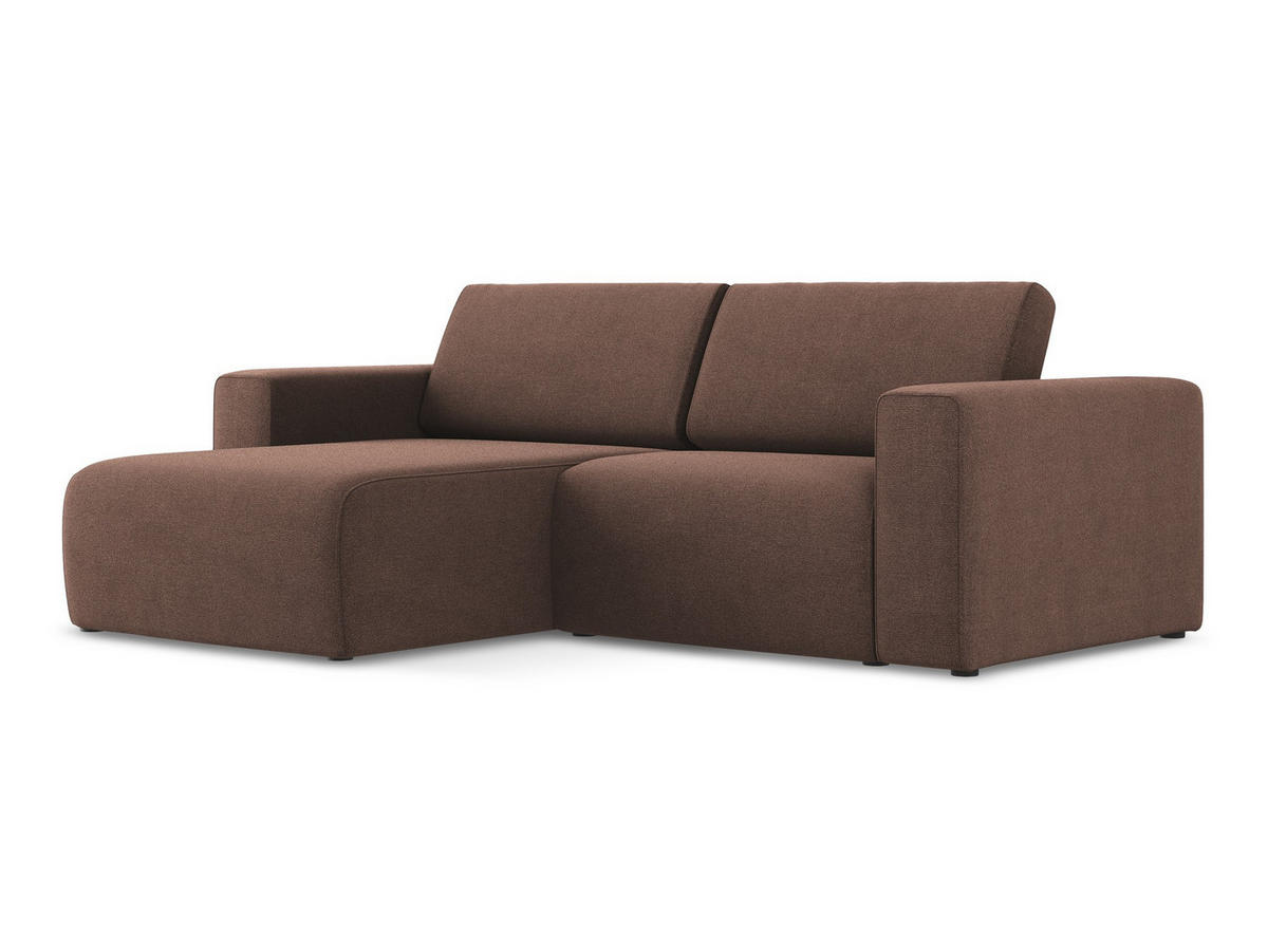 ECKSOFA Links Strukturstoff Stoff Pink - Pink/Hellrosa, Kunststoff/Textil (167/224cm) - Makamii