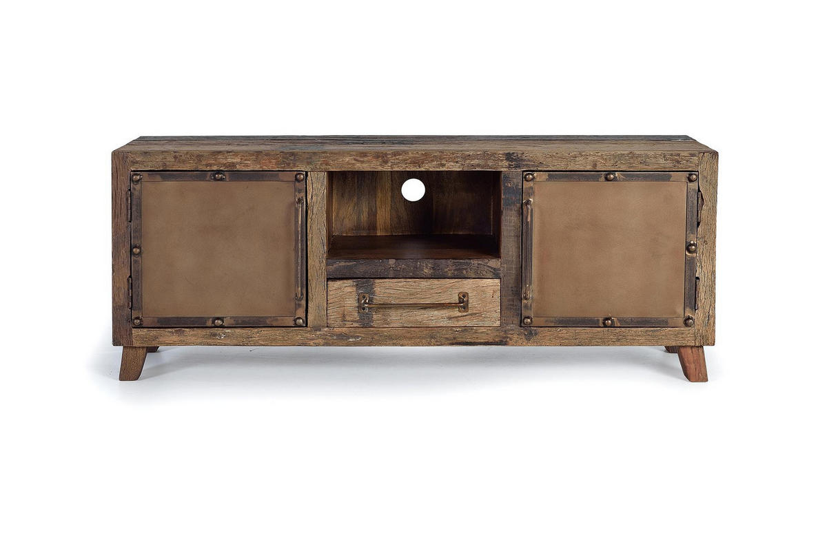 LOWBOARD aus recyceltem Holz mit Metallelementen - Braun, Holz (40/60/150cm) - Giner y Colomer