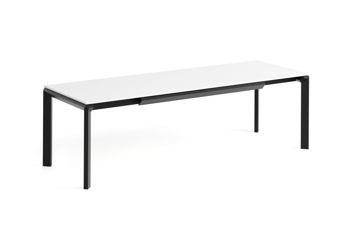 ESSTISCH FADO - Schwarz/Weiß, Holzwerkstoff (90/160/76cm) - Meblini