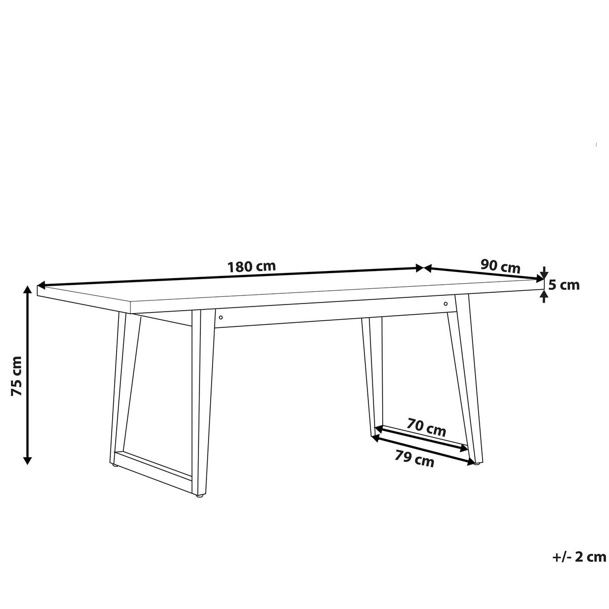 GARTENTISCH Beton/Akazienholz 180/90 cm Oria - Hellbraun/Grau, Stein (90/180/75cm) - Beliani